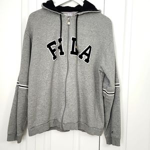 Men's Fila zip up hoodie. Medium. Gray